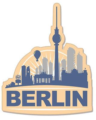 Berlin City Deutschland travel Urlaub Reise K118 Autoaufkleber 12 cm | Selbstklebende Folie für Fahrzeug und glatte Oberflächen