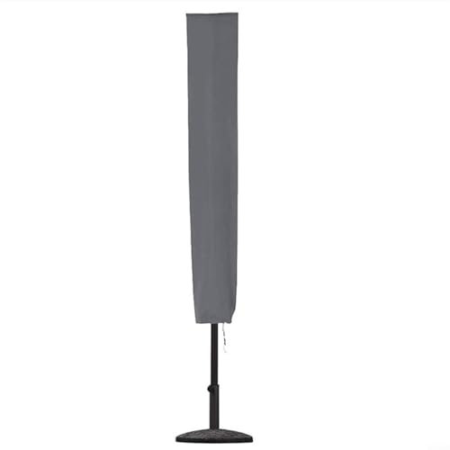 GLFLOW Housse de parasol robuste avec design résistant au vent pour parapluies d'extérieur, entretien simplifié, facile à nettoyer et à entretenir, housses Oxford 600D (gris 190 x 50 cm)