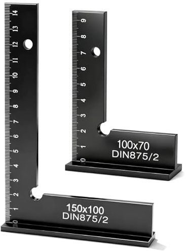 Schlosserwinkel Set, 2Pcs 90° Anschlagwinkel Zimmermannswinkel mit Messskala(cm), Größe 150 x 100mm und 100 x 70m, Winkelmesser metall für Präzise Arbeiten im Metallbau und Werkstatt | Zimmermannswinkel mit Präzisionsskala, Winkelmessung, für Labor, Holzbearbeitung, Ingenieur und Werkstatt