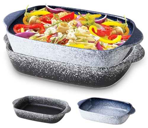 9-Inch Ceramic Baking Dish Set 2-Piece Set Wide Pasta Baking Dishes