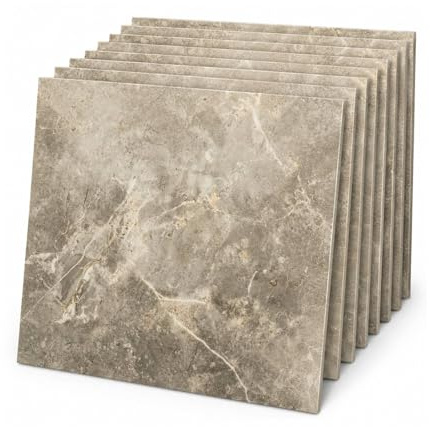 EVERGOODS Self Adhesive Wall Tiles 40 Pack 30x30cm, Peel and Stick Wall Tiles, Waterproof PVC Wall Panels Self Adhesive for Shower, Kitchen Backsplash, Bathroom, Living Room (40PCS Grey Marble)
