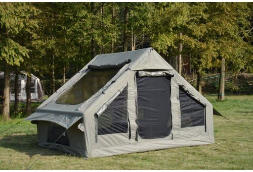 Blasenzelt mit Ofen Durchführung 4-6 Personen | 300D Baumwoll-Zelt wasserdicht PU3000, schneller Aufbau, Familienzelt für Camping & Garten