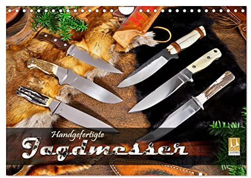 Handgefertigte Jagdmesser (Wandkalender 2026 DIN A4 quer), CALVENDO Monatskalender: Messer mit feststehender Klinge in stimmungsvollem Arrangement (CALVENDO Hobbys)