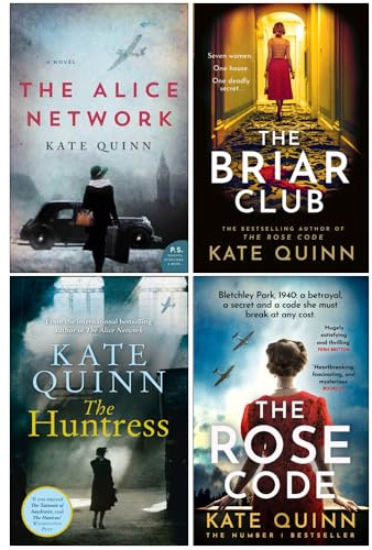 Kate Quinn Collection 4 Books Set (The Alice Network, The Briar Club, The Huntress, The Rose Code)