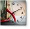 Modern Wanduhr Chili Gewürz Gemüse 30x30cm Quadrat Klein Wand Uhr Glas Analog Zimmeruhren Küche Büro Wohnzimmer Glasuhr Wall Clock Dekoration Design Wanddekoration Küchenuhr C4AC30x30-2264