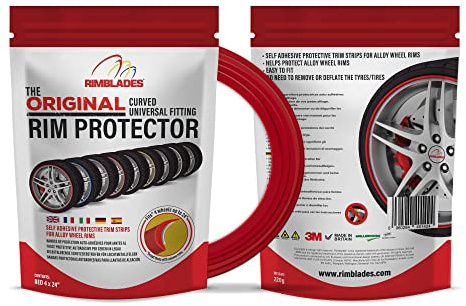 Rimblades Flex universal Felgenschutz & Styling Neu 2018 Alu Felgen Schutzring Felgenringe Felgenstyling 13 bis 22 Zoll Rim Protector Guard Ringz Felgenrandaufkleber Felgenhornschutz (Rot)