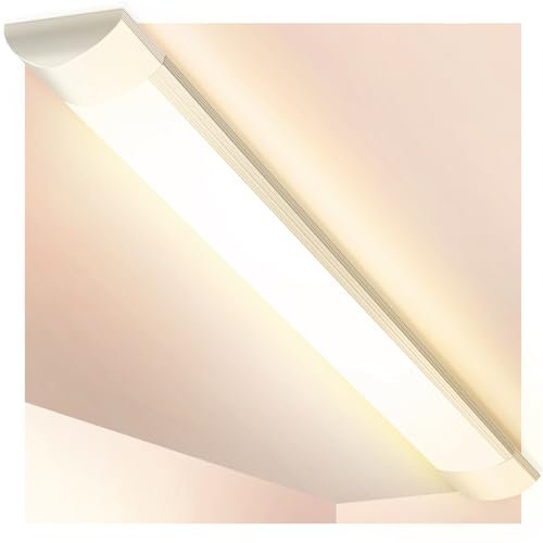 Viugreum 3ft LED Batten Light, Ceiling Tube Light, 4000K Neutral White, 230V, 30W, 3600 Lumen, 130 °Beam Angle, Ceiling Light for Office, Living Room, Bathroom, Kitchen, Garage, Warehouse