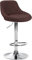 CLP Barhocker Lazio Mit Stoffbezug I Drehbarer Thekenhocker Mit Fußstütze I Höhenverstellbarer Barstuhl Mit Trompetenfuß, Farbe:braun, Gestell Farbe:Chrom