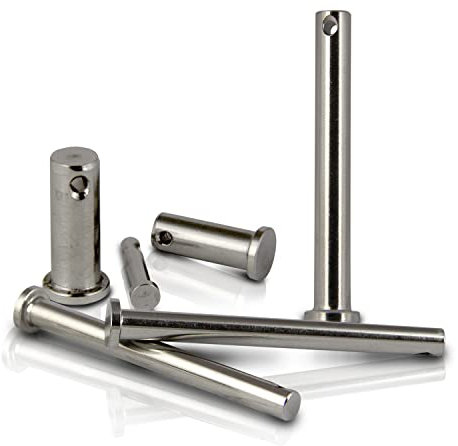 PROTECH 10 Stück Steckbolzen 8x24mm Edelstahl V4A rostfreier A4 Bolzen Splintbolzen Stecksplint Sicherungsbolzen Bolzen mit Kopf und Splintloch