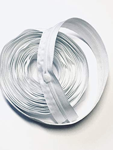 Reissverschluss endlos Spirale 3mm Meterware Bettwäsche, Kissen weiss, RV Meterware:1m mit 1 Schieber