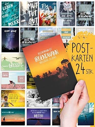 MOTIVATION: 24 inspirierende POSTKARTEN | Tolle Bilder/Motive | Sprüche/Texte | Weisheit | Achtsamkeit | Coaching | Teams | Zitate | Spruch | Gefühle | Gruppen-Fragen | Geschenk | Mix | Deko
