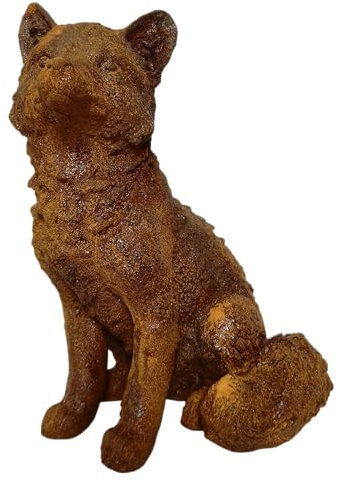 Generisch XXL groß Deko Figur Edelrost Rost Metall Fuchs Herbst Garten Gartendeko Skulptur