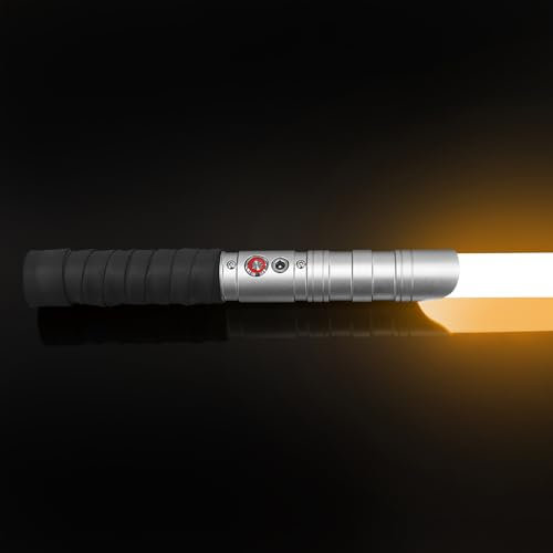 YDD GENIUS Duel Lightsaber, RGB 12 Colors, 4 Sound Fonts Light Saber, 2000MAH, Metal Hilt, Smooth Swing&Fight Sound Effects, Xmas Gift Party Favors&Teens, Adults(102cm-Silver)