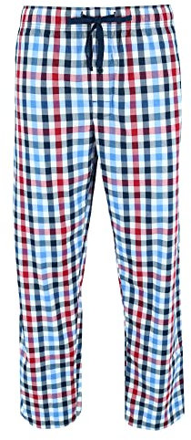 Hanes Men's Tag Free Comfort Flex Plaid Pajama Lounge Pant, Small, Red/Navy Plaid
