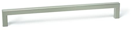 Gedotec Stangengriff lang | DER U | Möbelgriff Nickel gebürstet Länge: 328 mm - Bohrabstand: 320 mm | 1 Stück | Relinggriff für Küche mit Zubehör | Griff Möbel | Schrankgriffe Badezimmer-Schrank