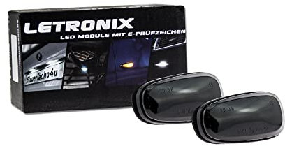letronix LED Seitenblinker Blinker Module Smoke Schwarz E-Prüfzeichen kompatibel mit: Astra G/Zafira A