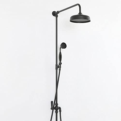 MILANO Rigid Riser Fixed Shower Head Handset Black