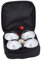 Relaxdays Boule Kugeln, 4 Metall Kugeln, Set mit Zielkugel & Abstandsmesser, Tragetasche, Boccia Spiel, Silber/schwarz
