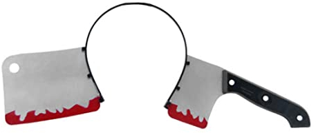 SMELEYOU Halloween Scary Witz spielt EIN falsches blutiges Messer durch die Kopf -Stütze -Party -Accessoires.