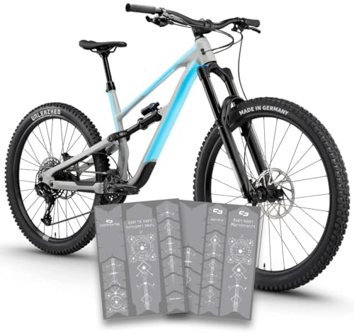 unleazhed Bike Protection BP01 L Frame Edition Runes of Shred White MATT |Rahmenschutzfolie für Mountainbikes | Made in Germany |19 -teiliges Rahmenschutz-Set