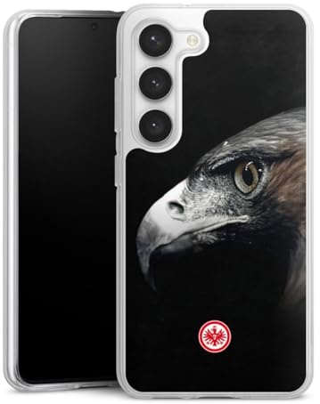 Silikon Hülle kompatibel mit Samsung Galaxy S 23 Case transparent Handyhülle Eintracht Frankfurt Offizielles Lizenzprodukt Europameisterschaft