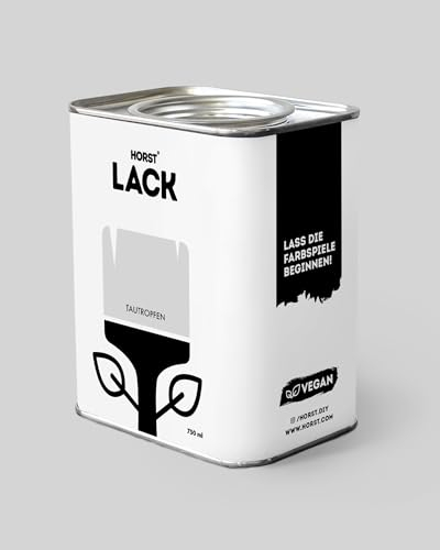 HORST Lack Tautropfen matt 3L - Wetterfester Möbel-Lack für Holz, Metall & Kunststoff - Hohe Deckkraft - Geruchsneutral- Spritz- & Tropffrei - Vegan - Grau