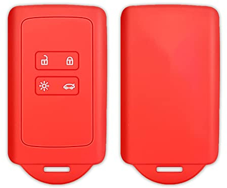 Étui Carte Compatible avec Renault, FlyWave Silicone Porte Clé Compatible avec Renault, Kadjar Scratch Resistant, Étui pour Clés Compatible avec Renault Clio 5 |Rouge