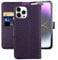 MONASAY Wallet Case for iPhone 14 Pro,6.1inch, [Glass Screen Protector Included] [RFID Blocking] Flip Folio Leather Cell Phone Cover with Credit Card Holder for iPhone 14 Pro, Bright-Purple