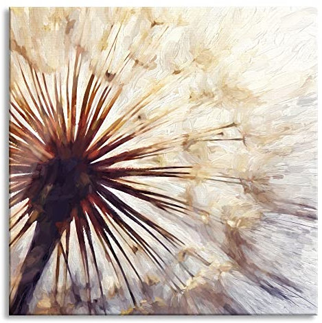 Pixxprint Glasbild, Wandbild auf Echtglas, Schöne Pusteblume, 60x60 cm, inkl. Aufhängung und Abstandshalter