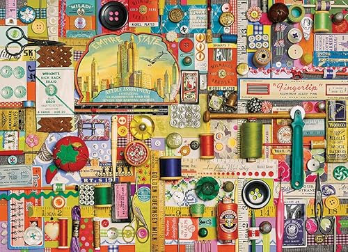 Cobble Hill 1000 Teile Puzzle – Sewing Notions – Musterposter enthalten