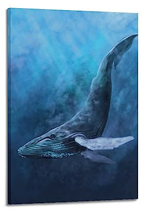 Buckelwal, Wandkunst, Meerestier, Poster, Buckelwal, Kunst, Poster, Wandkunstdruck, Retro, ästhetische Raumdekoration