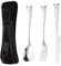 JOCXZI Cubertería Infantil,Patrón de Dibujos Animados 304 Cuchillo de Acero Inoxidable Tenedor Cuchara Juego de vajilla portátil para niños 3 Piezas con Caja