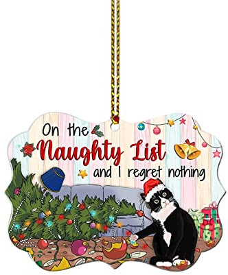 Christmas Tree Decorations Baubles Black Cat Christmas Ornament,Christmas Tree Xmas Trees Decorations,Car Hanging Ornaments Keepsake For Xmas Party Holiday Home Decor, Cat Lovers Gift, BlackGift