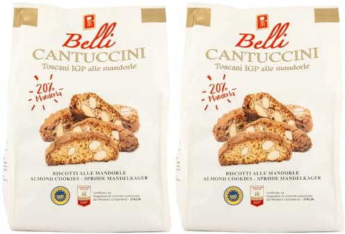 Belli - Almond Cantuccini Biscotti (250g, Pack of 2) | Gourmet Artisan Biscuits From Tuscany
