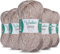 Wollidu Sina Wolle zum Stricken und Häkeln 500g Premium Strickwolle/Häkelwolle Set OEKO-TEX zertifiziert 5 x 100g/170m 80% Polyacryl 20% Schafwolle mulesing-frei - Beige Melange