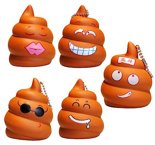 PRETYZOOM 5St Puh Schlüsselanhänger nachgemachtes Poop-Spielzeug Auto-Gadgets Schlüsselringe Ornament poop Schlüsselanhänger Poop-Schlüsselhalter Rucksack Schlüsselbund Geschenk Dekorationen