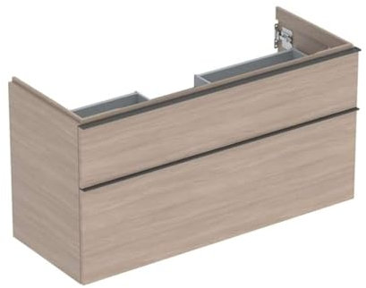Geberit iCon Unterschrank für Waschtisch, 2 Schubladen, 118,4x61,5x47,6 cm, 502306, 502.306.JH.1, Farbe: Eiche/Melamin Holzstruktur