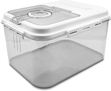 ANMOO Airtight Food Storage Containers 7.5KG, BPA-Free Plastic Rice Bucket with Seal Lid & Scoop, Dry Food Dispenser for Flour, Grains, Cereal, Kitchen Pantry Organization (Medium)