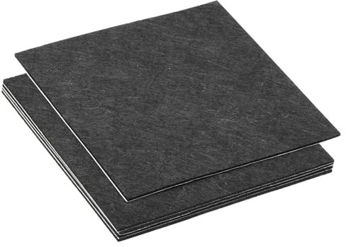PATIKIL 205x205mm Filzgleiter Selbstklebend, 5 Pack 2mm Dicke Filzgleiter für Stühle Quadratische Weiche Selbstklebend rutschfeste Kratzfeste Filzunterlage für Lampen Möbel, Schwarz