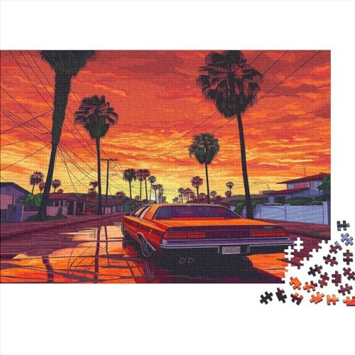 lihuogongsio Auto Puzzle 1000 Teile Puzzle Teilige Oldtimer Spielepuzzles Für Die Ganze Familie Brain Challenge Raumdekoration Lernspiel Spielzeug Geschenk Mehrfarbig 1000pcs (75x50cm)