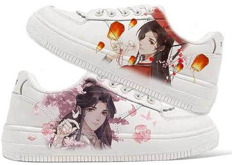 Tian Guan Ci Fu Damen Casual Fashion Sneaker Xie lian & Hua Cheng Anime Charakter Druck White Board Schuhe Low-Top Sneaker Skateboardschuhe Freizeit Höhensteigerung Sportschuhe, Ytpe 1, 7 UK Men/ 7.5
