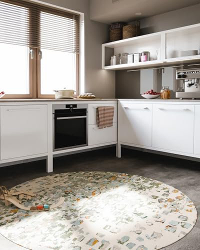 benuta Nest Vintage Teppich Casa - Mehrfarbig 160 cm Rund - Teppich für Wohnzimmer, Schlafzimmer und Flur - Pflegeleicht - Fußbodenheizung Geeignet