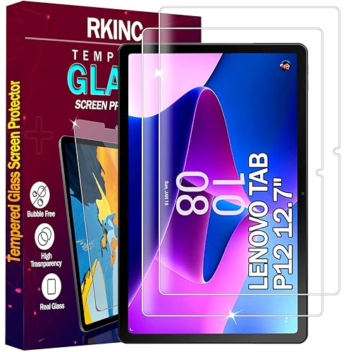 RKINC 2 Stück Schutzfolie für Lenovo Idea Tab Pro/Yoga Tab Plus 2025 / Tab P12 2023 (12,7 Zoll), 9H Gehärtetes Displayschutz, HD Klar