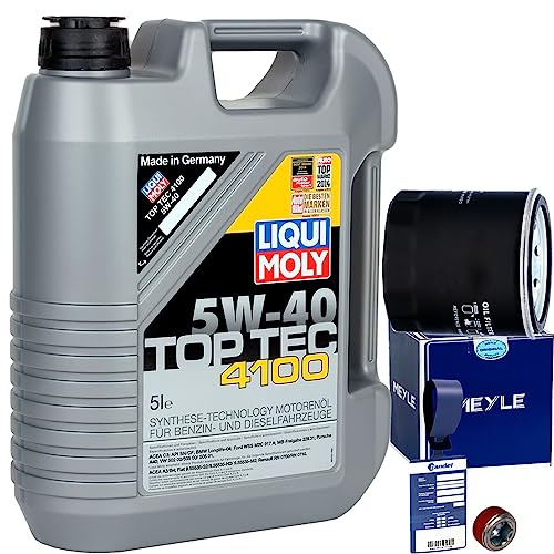 Meyle Ölfilter+5W40 Öl | 2143220008, (W610/3)+257.821.001+Lm TT 4100 5W40 für Mito 500 Doblo Panda 169 312 Punto 188 199