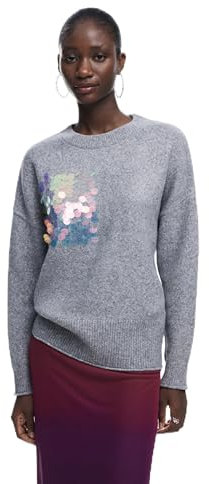 Desigual Damen 25SWJFX2 Sweatshirt, Black, M