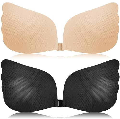 XBZYS Reggiseno Adesivo 2 Pezzi, Reggiseno Senza Spalline, Riutilizzabile, Reggiseno Push up Invisibile, Reggiseno Adesivo in Silicone Senza Schienale, per Abiti da Sera(C)