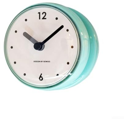 PETSTIBLE Reloj de cuarzo silencioso impermeable para cocina, baño, accesorio con ventosa, antivaho (verde)