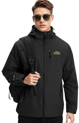 Covisoty Veste Coupe Vent pour Hommes Imperméable Veste Blouson Hommes Pluie Léger Coupe Vent Sport pour la randonnée Voyage