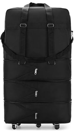 Naroote Bagage Souple à roulettes, Bagage Pliable à Roues Valise Pliable Extensible Pliable avec Roues Grande capacité pour Hommes Femmes (M)