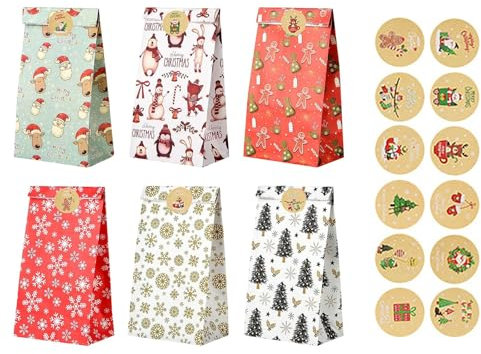 Generisch Adventskalender 2024 24pcs Weihnachts Adventskalender Weihnachtsgeschenktüten Weihnachtstüten Aus Kraftpapier Mit Feiertagsaufklebern Weihnachtsüberraschungstüte 2024 Angebote